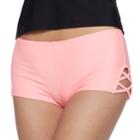 Mix And Match Criss-cross Swim Shorts, Women's, Size: Large, Light Pink