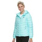 Women's Adidas Outdoor Climawarm&reg; Hooded Down-fill Puffer Jacket, Size: Large, Med Blue