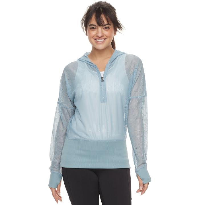 Women's Soybu Gossomer Hooded Pullover, Size: Large, Blue