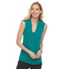 Women's Dana Buchman Knot-front Top, Size: Xs, Green