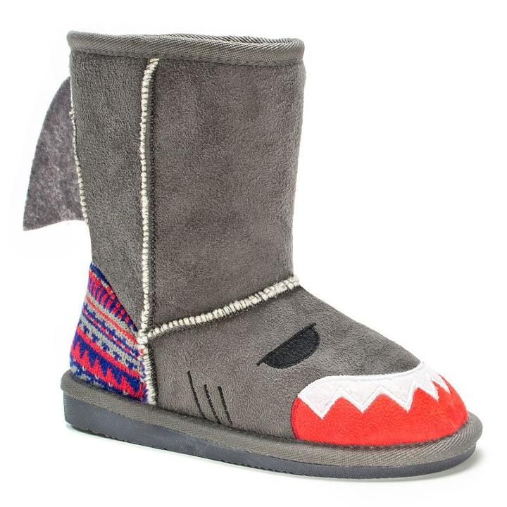 Muk Luks Finn Shark Kids' Boots, Girl's, Size: 8 T, Grey
