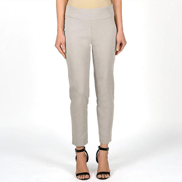 Women's Larry Levine Millennium Pull-on Pants, Size: Small, Light Grey