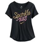 Girls 7-16 Nike Sparkle This Graphic Tee, Size: Xl, Grey (charcoal)