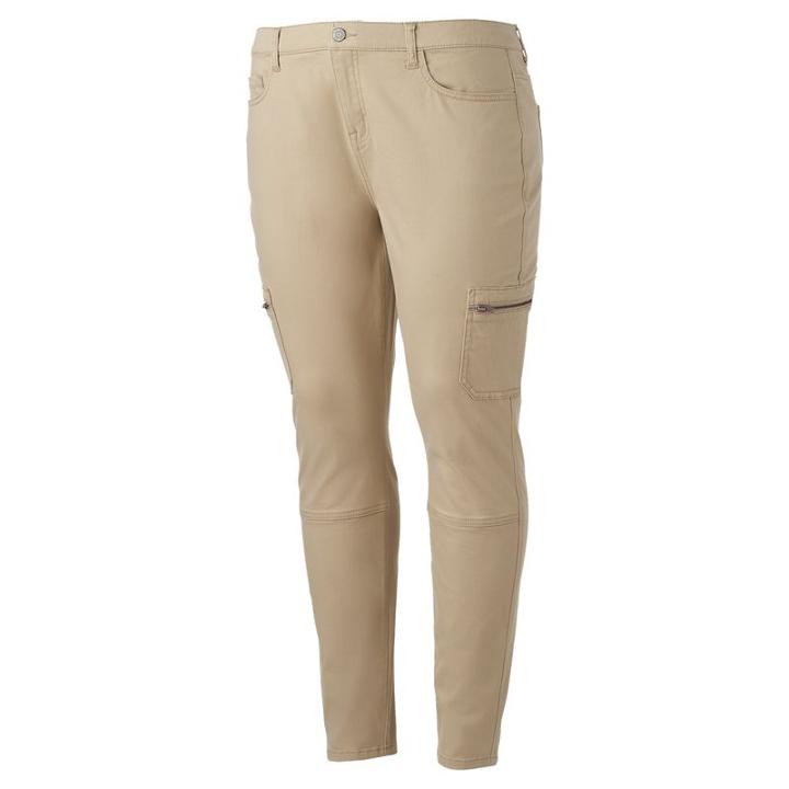 Juniors' Plus Size Mudd&reg; Cargo Utility Skinny Pants, Teens, Size: 22 W, Red/coppr (rust/coppr)