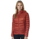 Women's Heat Keep Down Hooded Puffer Jacket, Size: Small, Brt Red