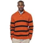 Men's Chaps Classic-fit Striped Mockneck Twist Sweater, Size: Xl, Orange