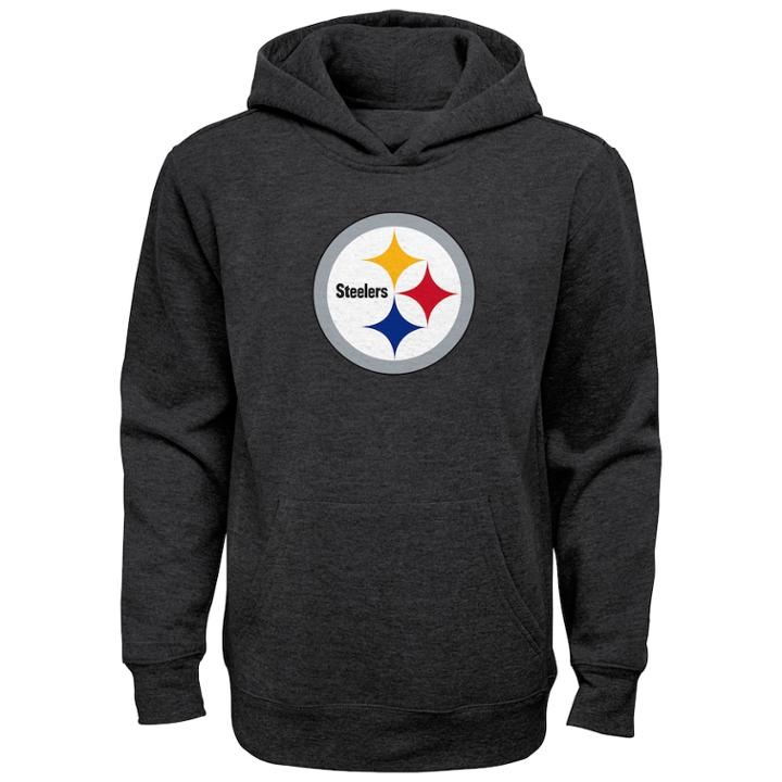 Boys 8-20 Pittsburgh Steelers Promo Hoodie, Size: Xl 18-20, Grey (charcoal)
