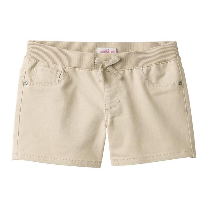 Plus Size Girls 7-16 So&reg; Ribbed Waist Sateen Shorts, Girl's, Size: 16 1/2, Lt Beige
