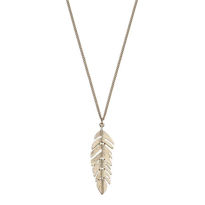 Lc Lauren Conrad Long Leaf Pendant Necklace, Women's, Gold