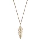 Lc Lauren Conrad Long Leaf Pendant Necklace, Women's, Gold