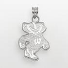 Wisconsin Badgers Sterling Silver Mascot Pendant, Women's, Size: 3/4, Multicolor