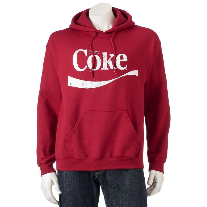 Men's Coke Pullover Hoodie, Size: Medium, Brt Red