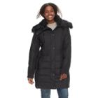 Plus Size Weathercast Faux-fur Trim Puffer Jacket, Women's, Size: 3xl, Black