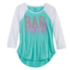 Girls 7-16 & Plus Size So&reg; High-low Shine Baseball Tee, Size: 12, Turquoise/blue (turq/aqua)