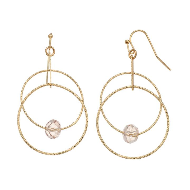 Lc Lauren Conrad Double Hoop Earrings, Women's, Gold