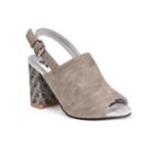 Muk Luks Marina Women's Chunky Heel Sling-back Sandals, Size: 9, Grey