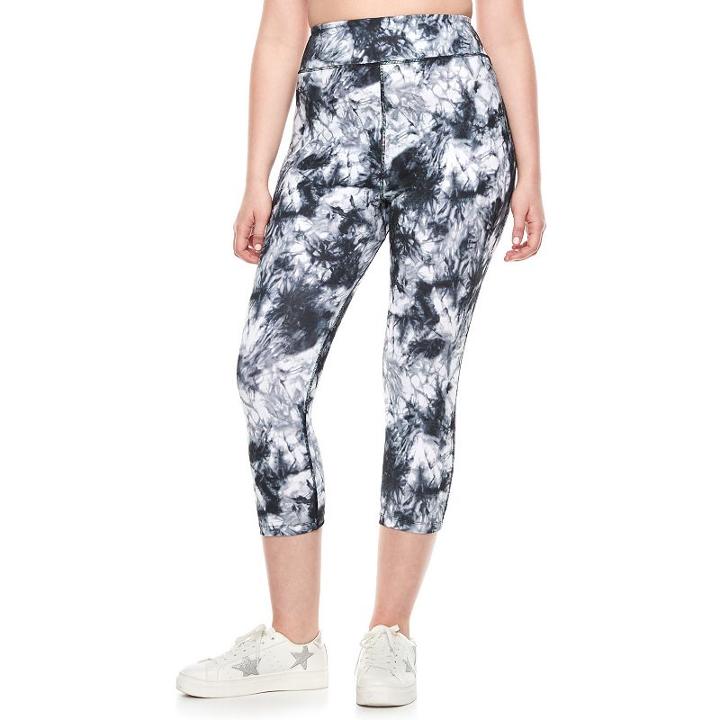 Madden Nyc Juniors' Plus Size Macrame Inset Capri Leggings, Girl's, Size: 2xl, Oxford