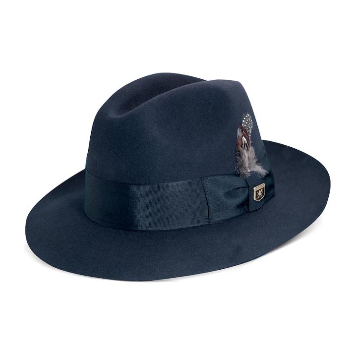 Men's Stetson Cannery Row Wool Felt Fedora, Size: Medium, Blue (navy)