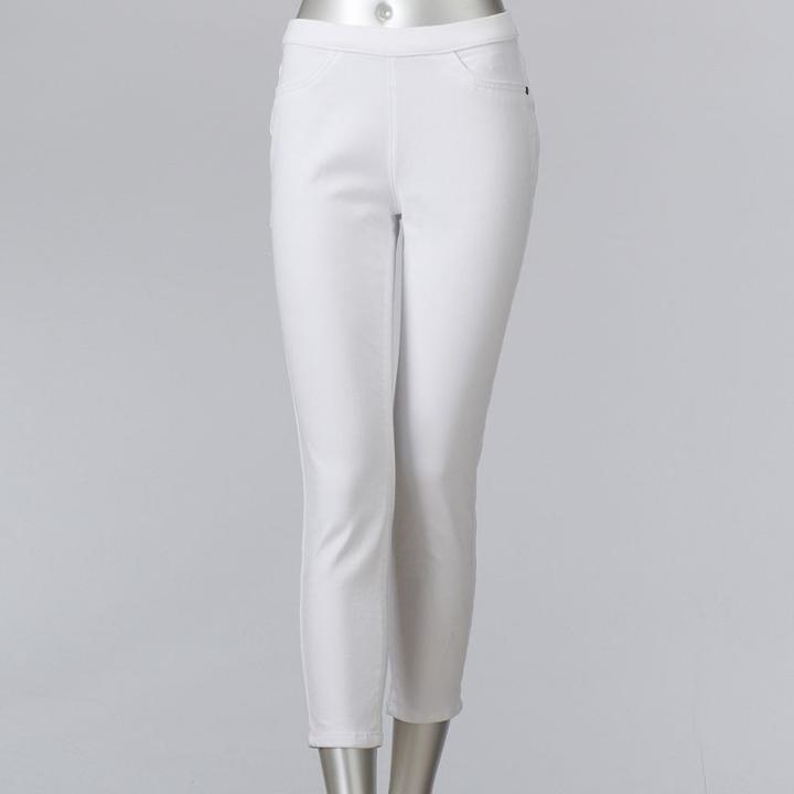 Petite Simply Vera Vera Wang Capri Jeggings, Women's, Size: 0 Petite, White