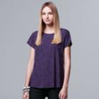 Women's Simply Vera Vera Wang Jacquard Tee, Size: Small, Purple