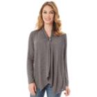 Women's Apt. 9&reg; Button Wrap Cardigan, Size: Xxl, Dark Grey