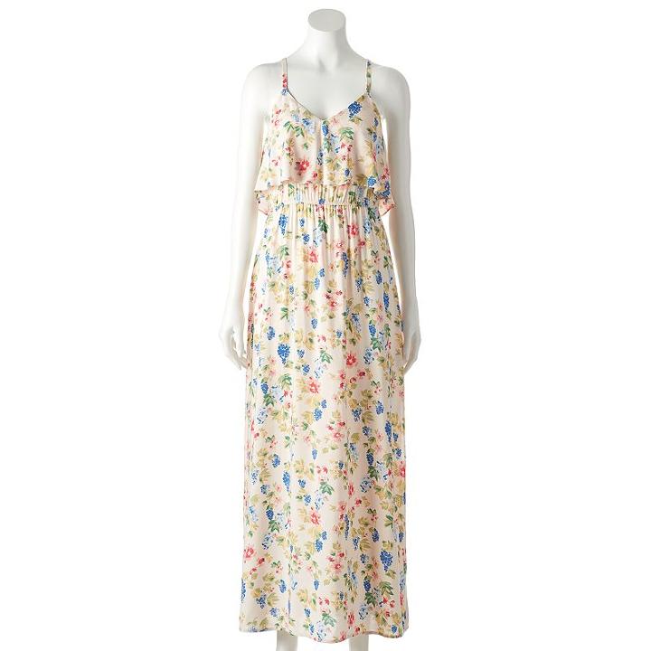 Lc Lauren Conrad Floral Popover Maxi Dress - Women's, Size: Large, Light Pink