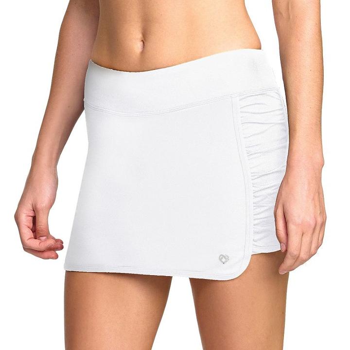 Women's Colosseum Sidewinder Ruched Tennis Skort, Size: Medium, White