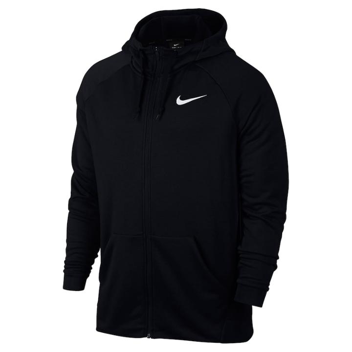 Men's Nike Dri-fit Full-zip Fleece Hoodie, Size: Large, Grey (charcoal)
