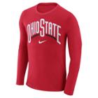 Men's Nike Ohio State Buckeyes Marled Long-sleeve Dri-fit Tee, Size: Large, Red