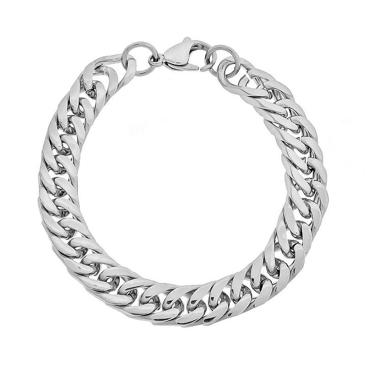Lynx Stainless Steel Curb Chain Bracelet - Men, Size: 9, Multicolor