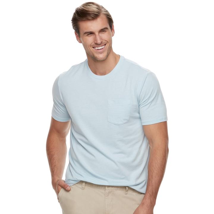 Big & Tall Sonoma Goods For Life&trade; Supersoft Stretch Pocket Crewneck Tee, Men's, Size: 4xb, Light Blue