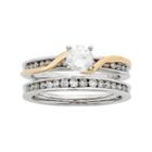 Two Tone 14k Gold Igl Certified 1 Carat T.w. Diamond Twist Engagement Ring Set, Women's, Size: 7.50, White