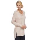 Women's Sonoma Goods For Life&trade; Cable Knit Hooded Sweater, Size: Xs, Grey