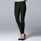 Women's Simply Vera Vera Wang Twill Panel Pull On Pants, Size: M Short, Dark Green