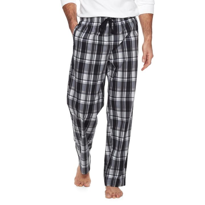 Men's Croft & Barrow&reg; True Comfort Stretch Woven Lounge Pants, Size: Medium, Black