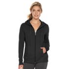 Petite Tek Gear&reg; Dry Tek Zip-front Hoodie, Women's, Size: S Petite, Black