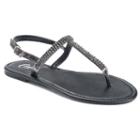 Candie's&reg; Women's Rhinestone T-strap Sandals, Size: Small, Black