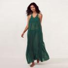 Women's Lc Lauren Conrad Beach Shop Crochet Maxi Cover-up, Size: Xs, Green