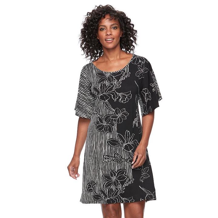 Women's Apt. 9&reg; Flutter Shift Dress, Size: Xs, Black