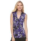 Women's Dana Buchman Knot-front Top, Size: Medium, Purple