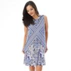 Women's Apt. 9&reg; Printed Swing Dress, Size: Xxl, Blue (denim)