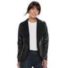 Women's Apt. 9&reg; Faux Leather Flyaway Jacket, Size: Small, Black