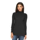Women's Apt. 9&reg; High-low Turtleneck Sweater, Size: Medium, Black