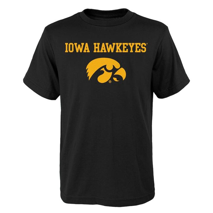 Boys' 4-18 Iowa Hawkeyes Goal Line Tee, Size: 8-10, Black