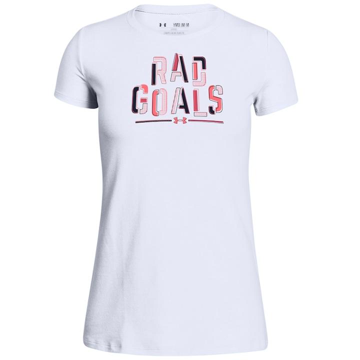 Girls 7-16 Under Armour Rad Goals Graphic Tee, Size: Small, White