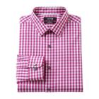 Men's Apt. 9&reg; Extra-slim Fit Gingham-checked Stretch Dress Shirt, Size: 17 36/37, Pink