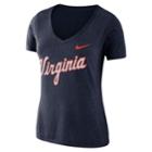Women's Nike Virginia Cavaliers Vault Tee, Size: Small, Blue (navy)