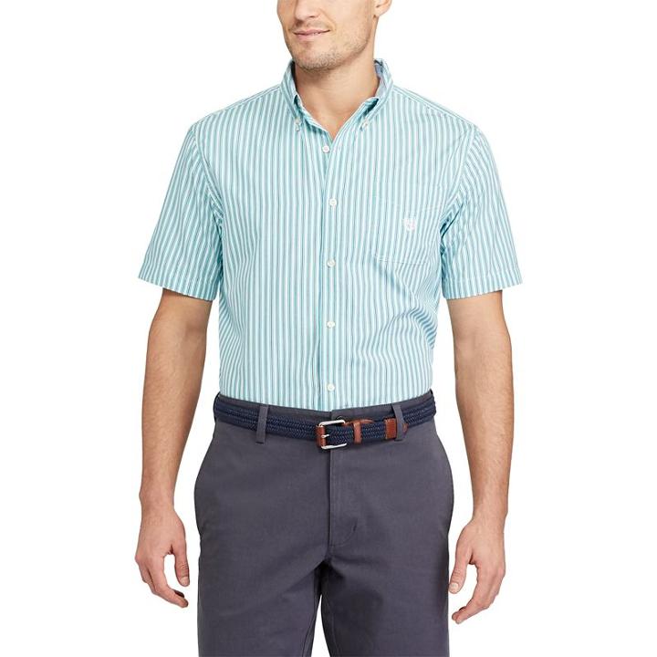 Men's Chaps Classic-fit Striped Easy-care Button-down Shirt, Size: Xxl, Blue