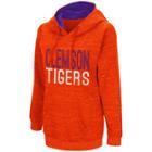 Women's Campus Heritage Clemson Tigers Throw-back Pullover Hoodie, Size: Large, Drk Orange