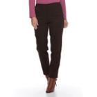 Petite Croft & Barrow&reg; Straight-leg Twill Pants, Women's, Size: 16p-short, Dark Brown